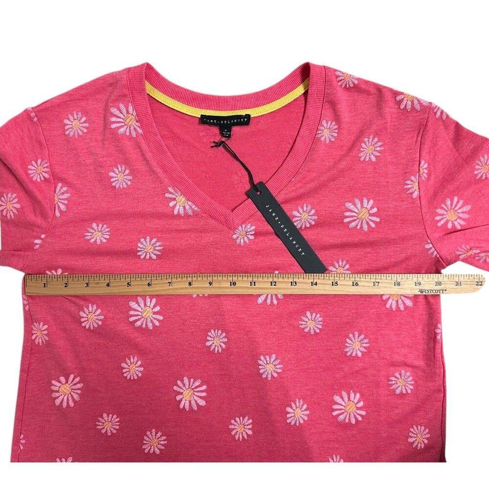 Jane & Delancey Women's  V-Neck Pullover Top Long Sleeve Size M Pink - Picture 8 of 9